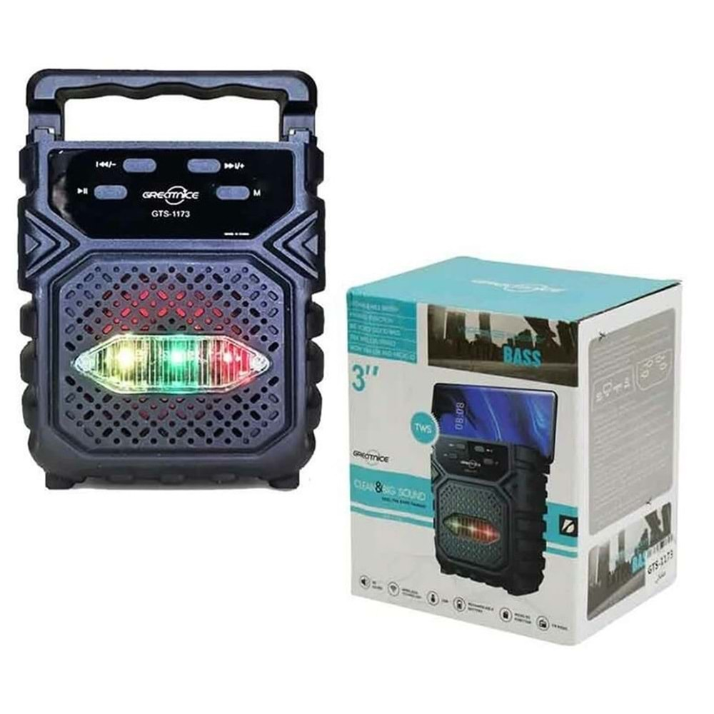 Novalink GTS-1173 Usb-Tf-Fm Radyo Taşınabilir Rgb Ledli Bluetooth Hoparlör