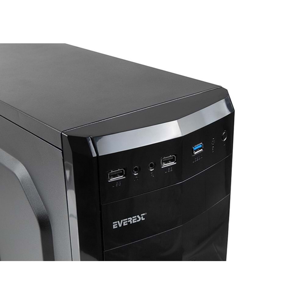 Everest 250W Siyah Metal Panel ATX Mid-T Usb 3.0 PC Kasası