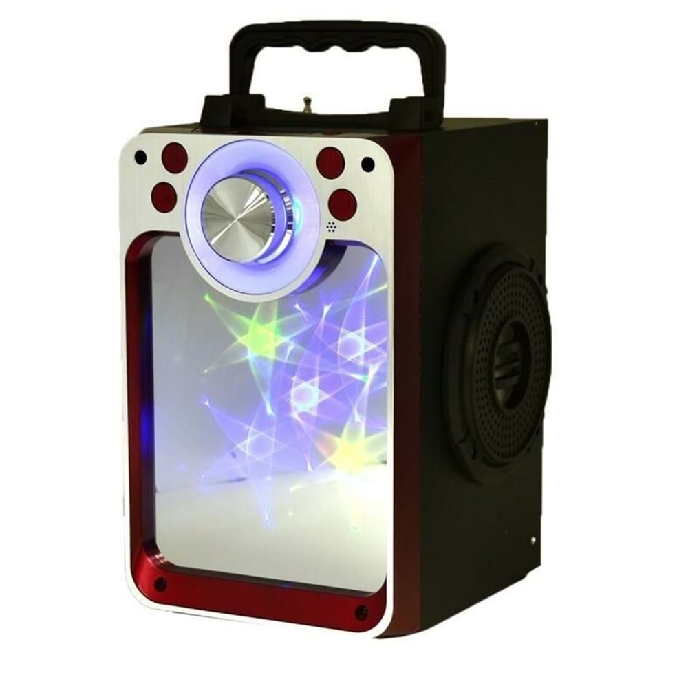 KTS-822S Ledli Kumandalı Bluetooth Hoparlör Usb-Tf-Fm Radyo Rgb Siyah Müzik Kutusu