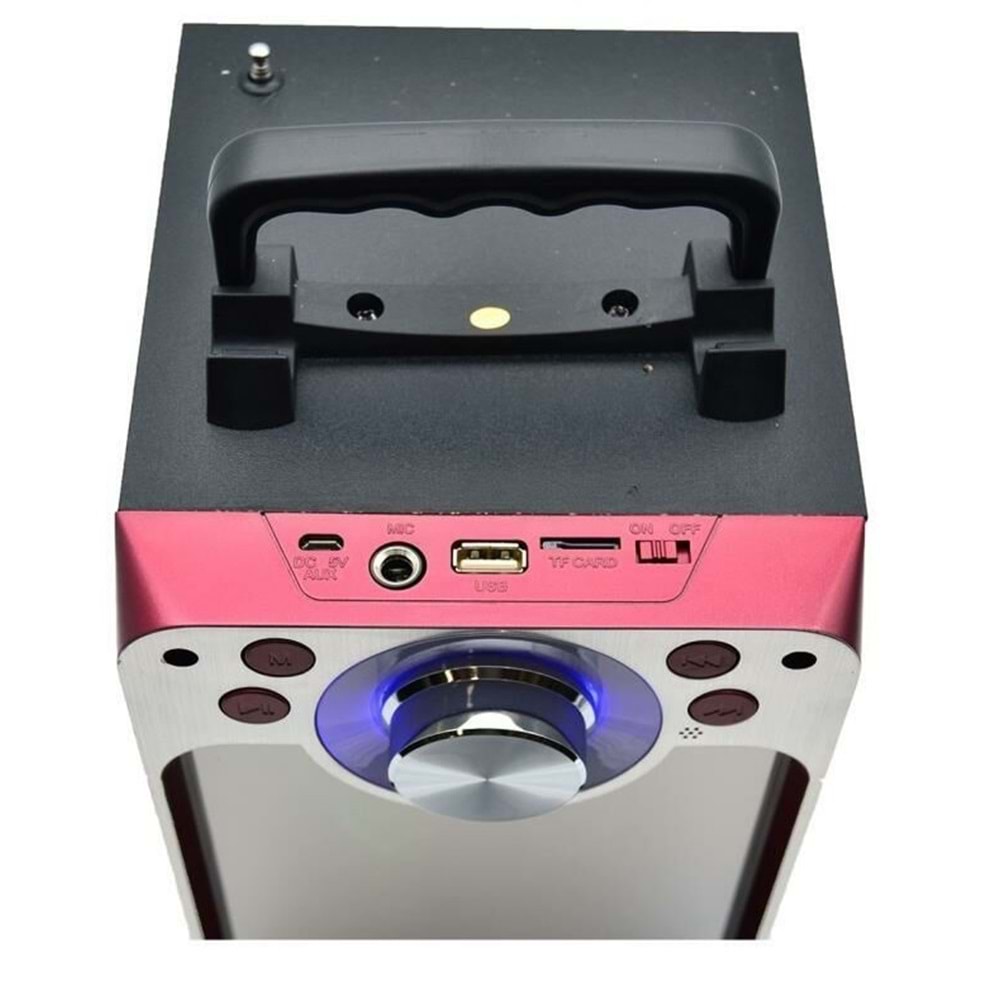 KTS-822S Ledli Kumandalı Bluetooth Hoparlör Usb-Tf-Fm Radyo Rgb Siyah Müzik Kutusu