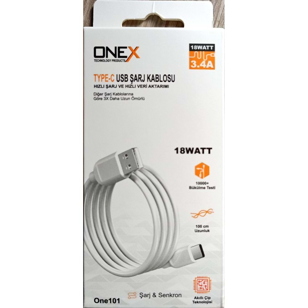 Onex 18w Type-c 3.4A 1mt. Usb Hızlı Şarj Data Kablosu