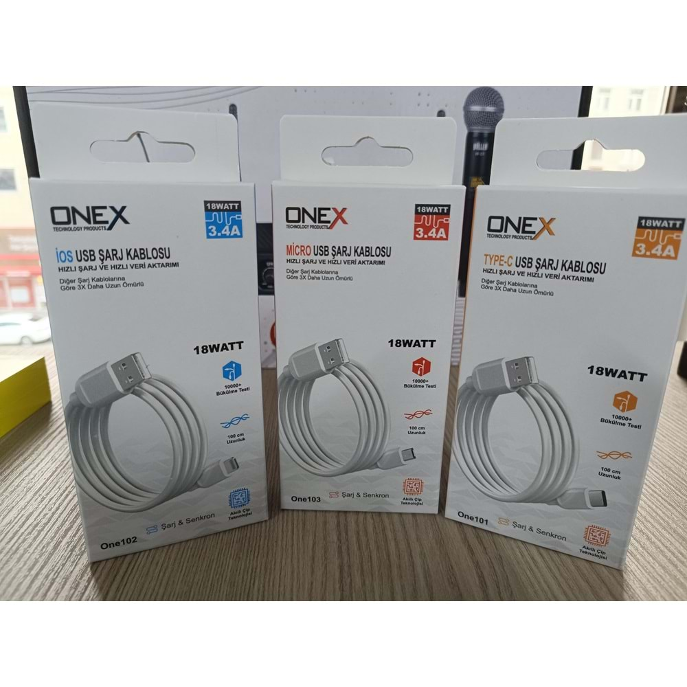 Onex 18w Type-c 3.4A 1mt. Usb Hızlı Şarj Data Kablosu