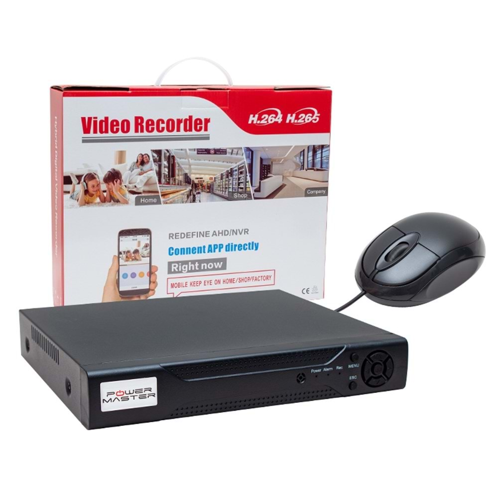 Powermaster 4 Kanal 5mp. Destekli 1080N H265 Xmeye Video Çıkışlı Dvr/Xvr Kayıt Cihazı