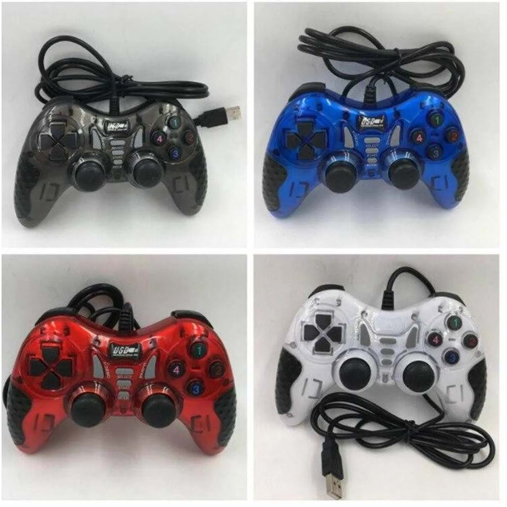 Platoon Renkli Double Shock Controller Usb Game Pad PC Oyun Kolu