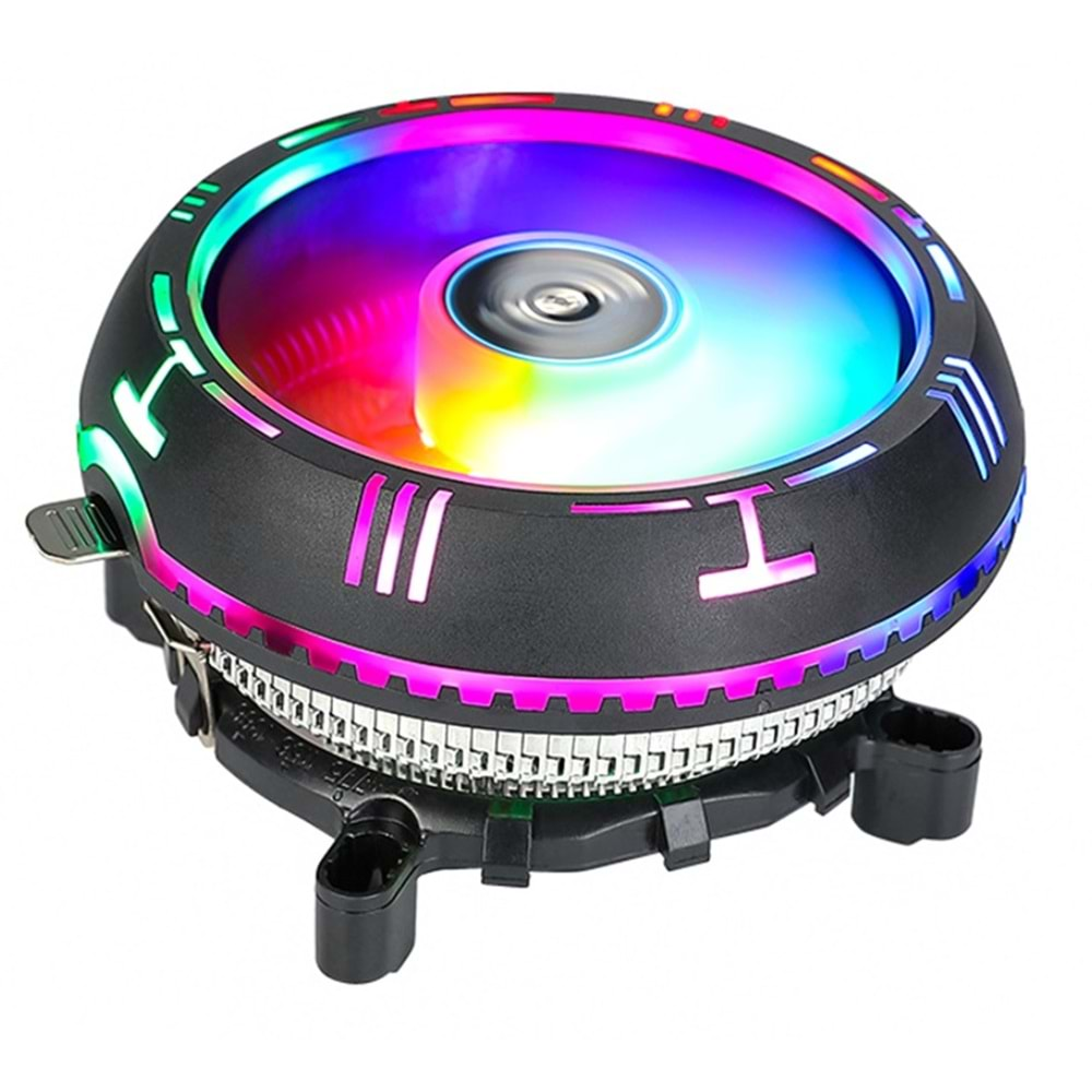 RGB Ufo İşlemci Fanı Intel AMD Uyumlu 3 PIN Hidrolik CPU Fan