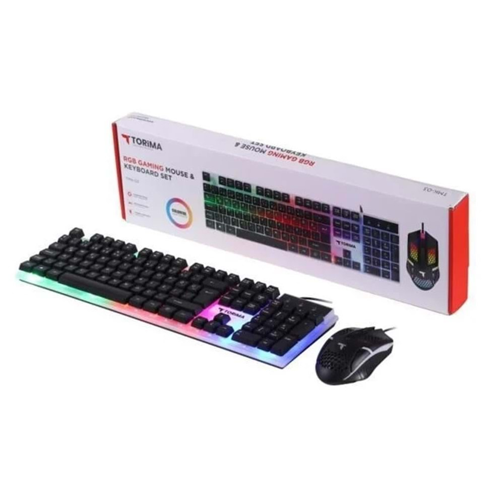 Torima Gaming Rgb Işıklı Kablolu Q Klavye Ve Mouse Seti Siyah