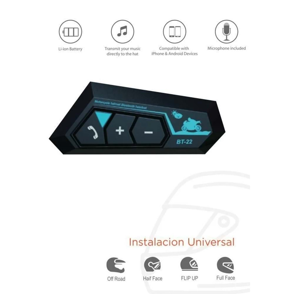 Torima Bluetooth Motosiklet Kulaklığı Intercom Siyah Motorsiklet Kulaklık