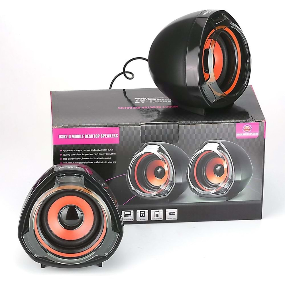 Novalink A7 1+1 Usb (2*5 Watt - 4 Ohm) Mini Oval Hoparlör Speaker