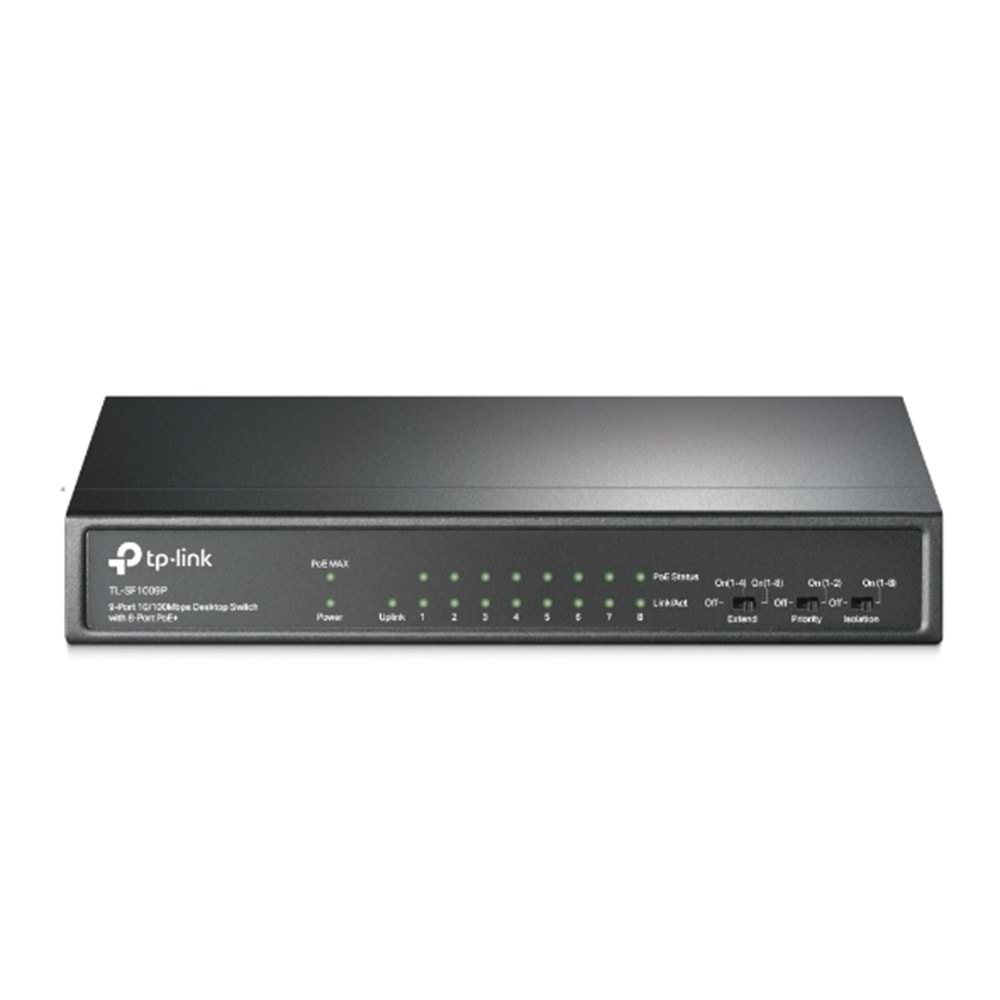 Tp-Link TL-SF1009P 8 Port Poe+ 10/100 Mbps Switch Çelik Kasa