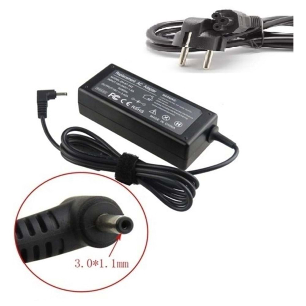 19 Volt 3.42 Amper 3.0*1.10 Uçlu Acer Notebook Adaptör