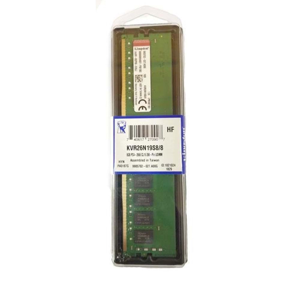 Kingston KVR26N19S8/8 8GB 2666MHz PC4 DDR4 CL19 Pc Ram