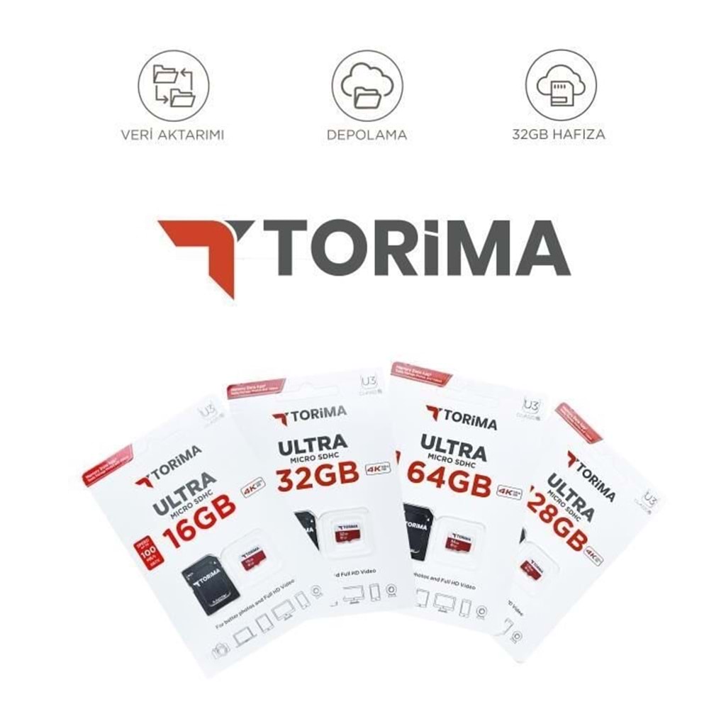 Torima 32GB Micro SDHC™ 4K Ultrahd Class10 MicroSD Hafıza Kartı
