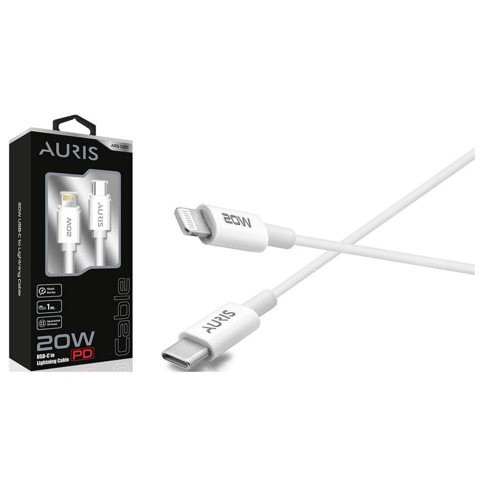 Auris CB19 Usb-C Lightning 1metre 20W Kablo