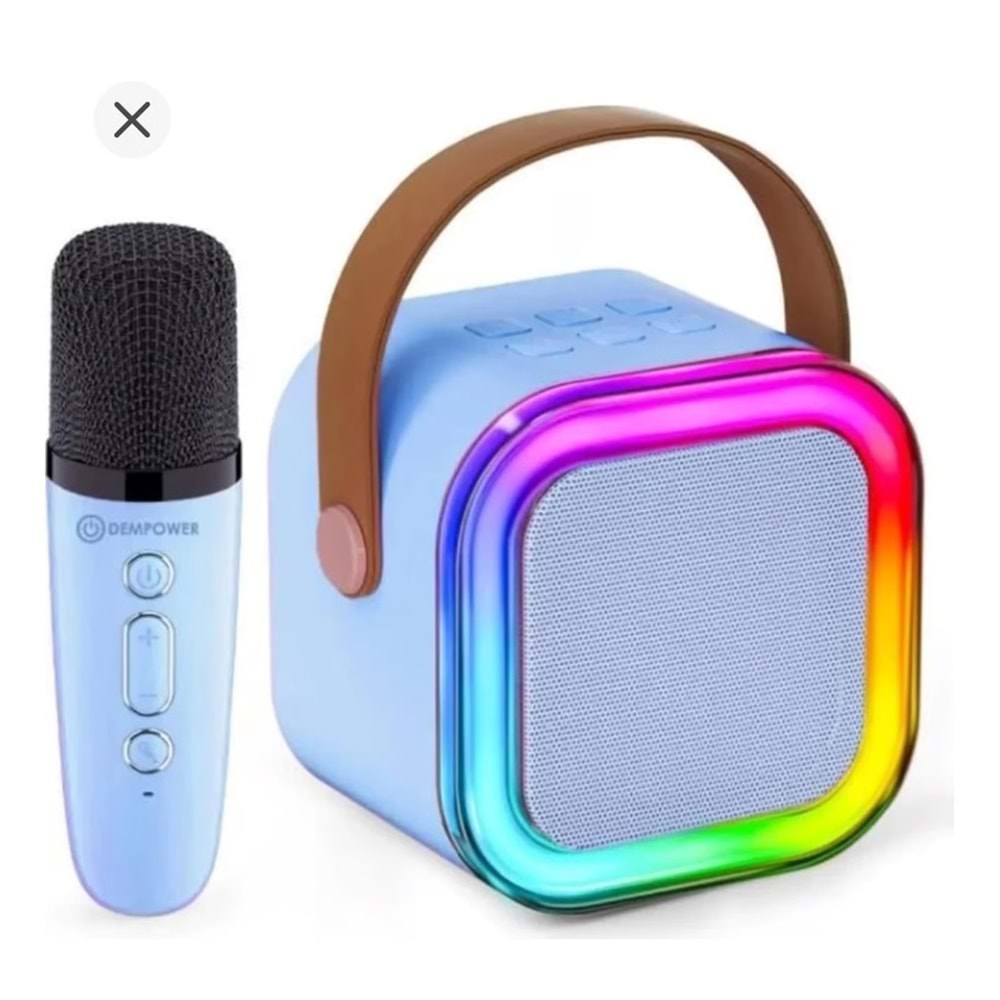 K12 Kablosuz Bluetooth Hoparlör Karaoke Kablosuz Mikrofon 5 Ses Efektli Rgb Hd Ses Usb/Sd/FM Müzik Kutusu