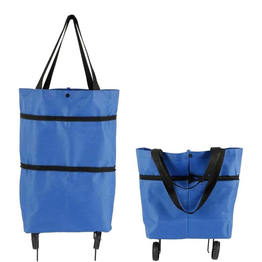Tekerlekli Katlanabilir Pratik Pazar Çantası