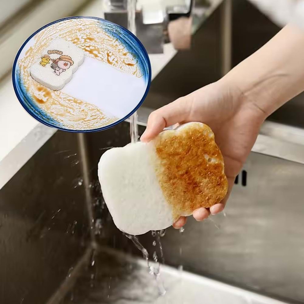 Bulaşık Yıkama Ovma Süngeri Sıkıştırılmış Organik Odun Hamuru