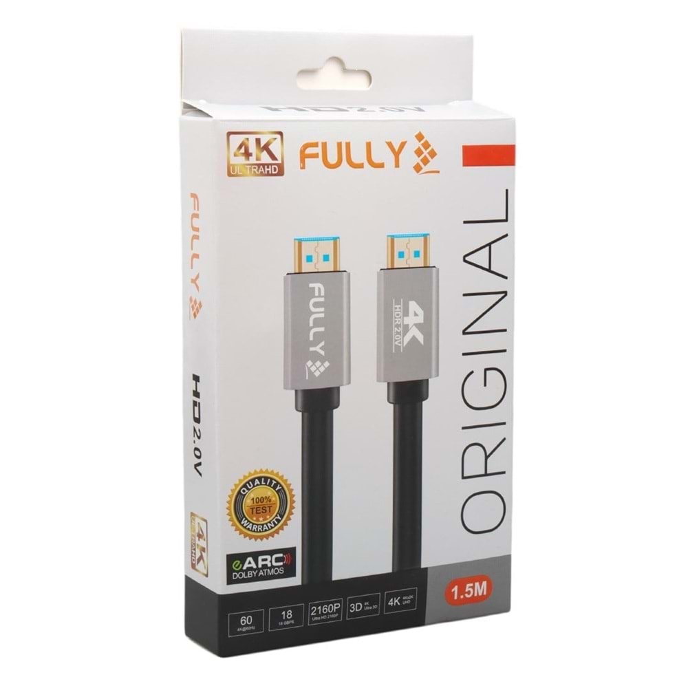 Fully 1.5 Metre 4K v2.0 Ultra HD Alüminyum Başlıklı HDMI Görüntü Kablosu