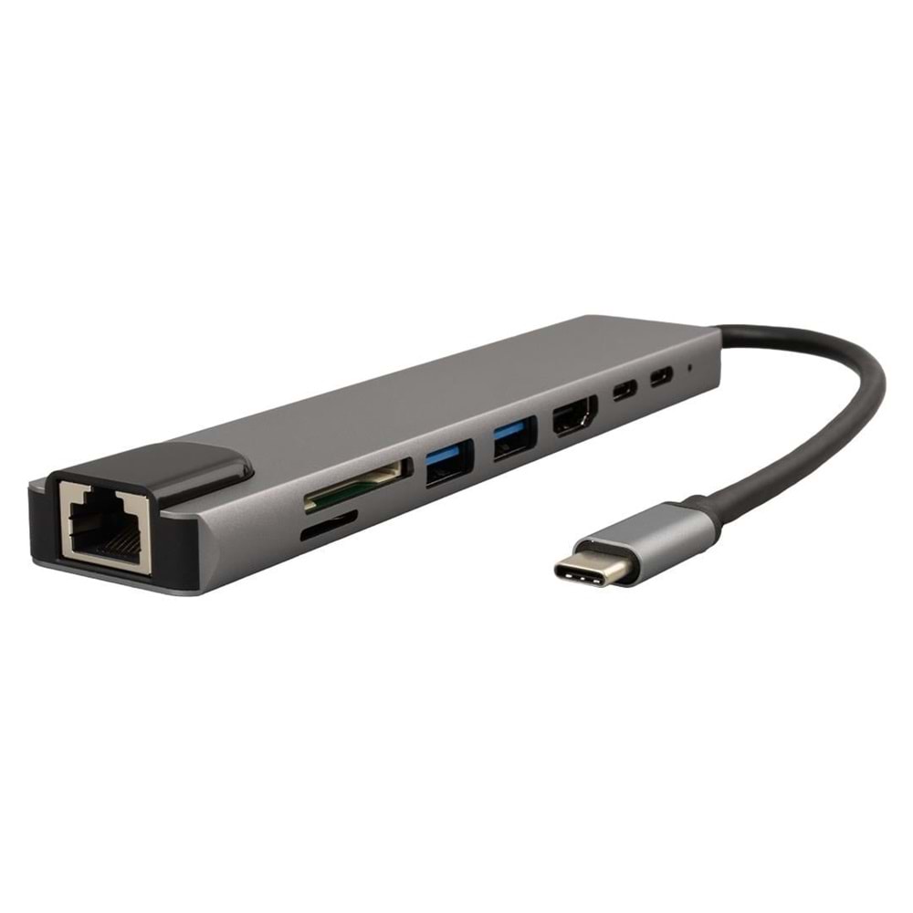 Raca Type-C 8in1 Hdmı Çok Fonksiyonlu USB 3.0 Dock Station (Macbook - PC - Playstation - Xbox)