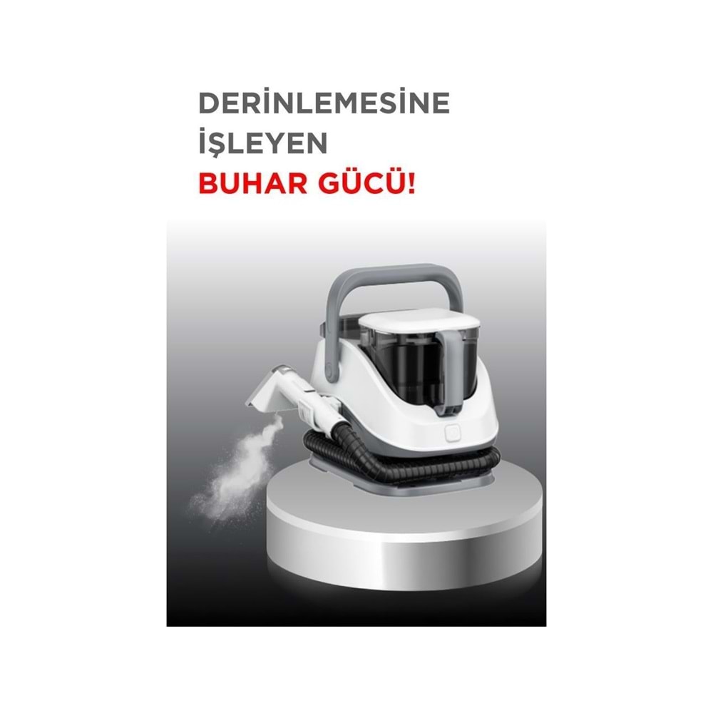 Torima Gri Buharlı Temizleyici Halı ve Koltuk Yıkama Cam Zemin Mutfak Temizleme Buhar Makinesi