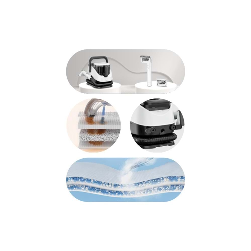 Torima Gri Buharlı Temizleyici Halı ve Koltuk Yıkama Cam Zemin Mutfak Temizleme Buhar Makinesi