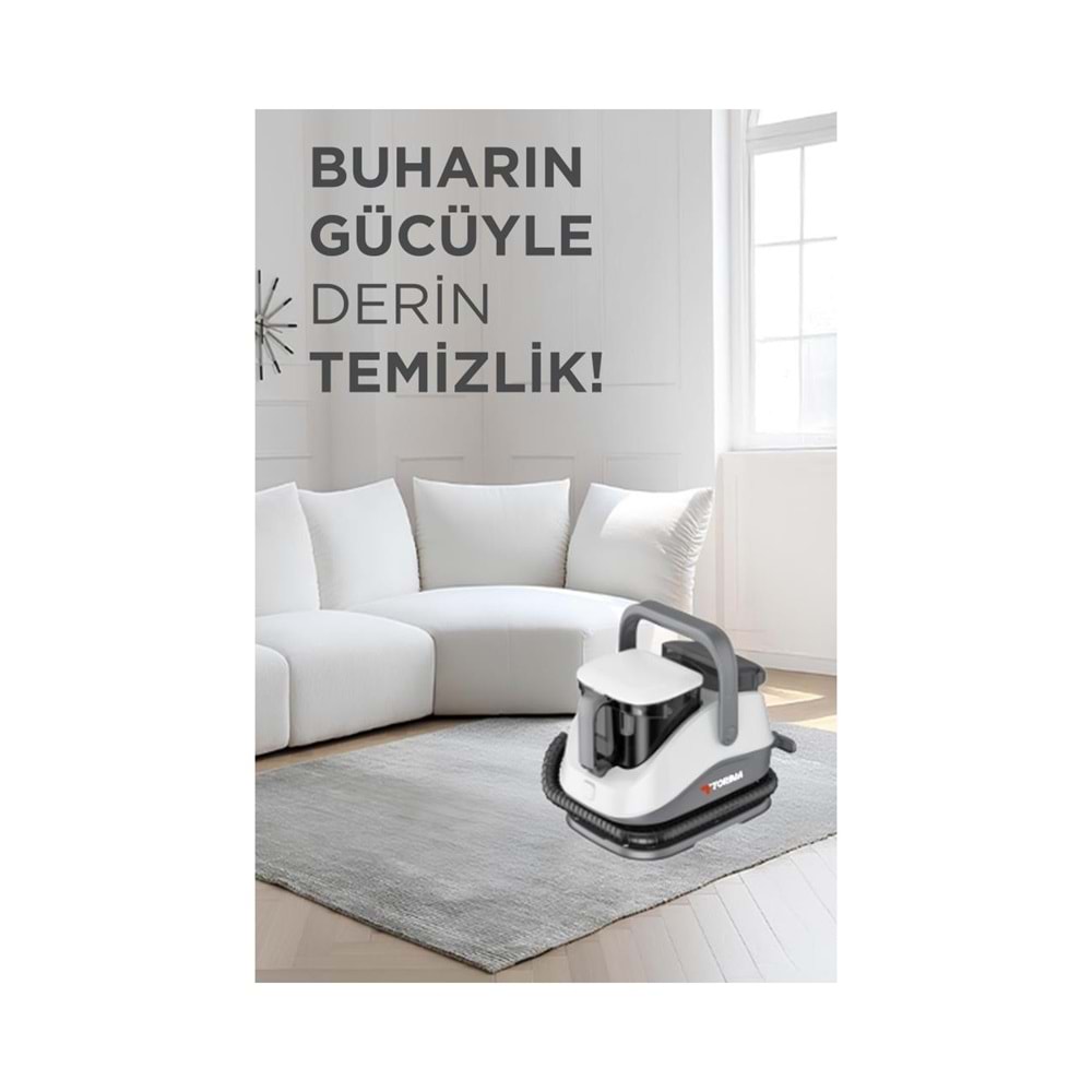 Torima Gri Buharlı Temizleyici Halı ve Koltuk Yıkama Cam Zemin Mutfak Temizleme Buhar Makinesi
