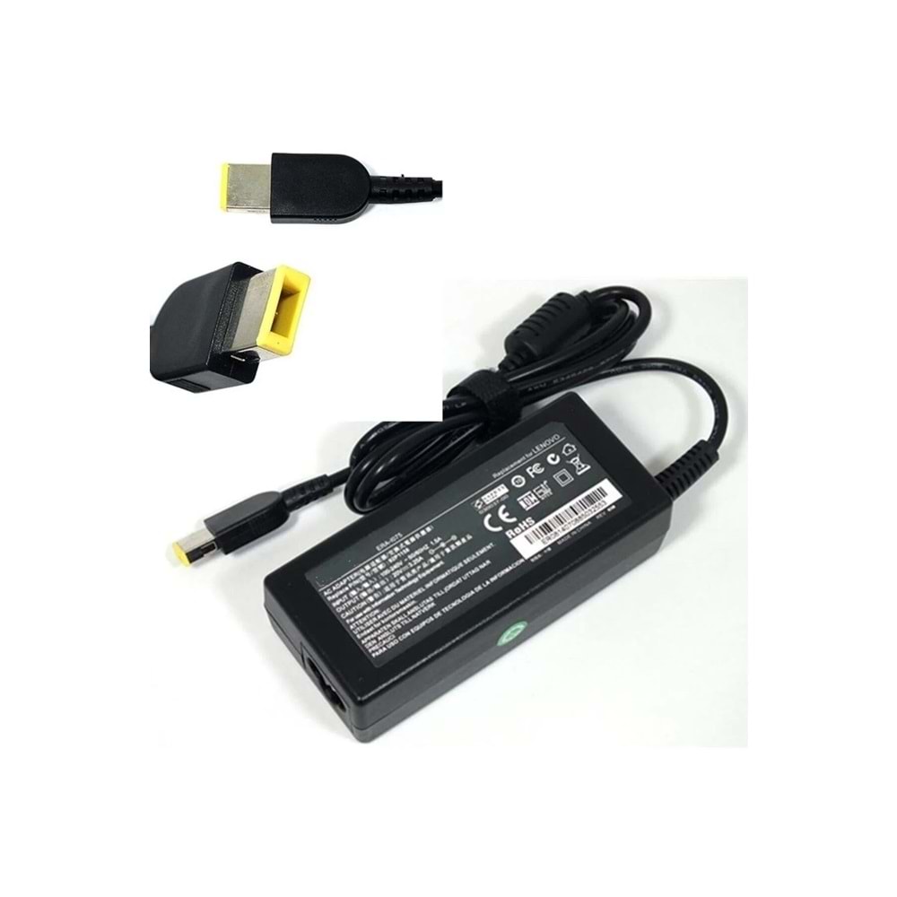 Qport Lenovo Uyumlu 20V 4.5A Usb Pin Dikdörtgen 90W Laptop Notebook Adaptör