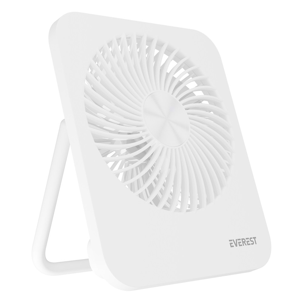 Everest Beyaz 2000mAh 4 Kademeli 4000RPM Hız Metal Ayak Masaüstü Usb Fan