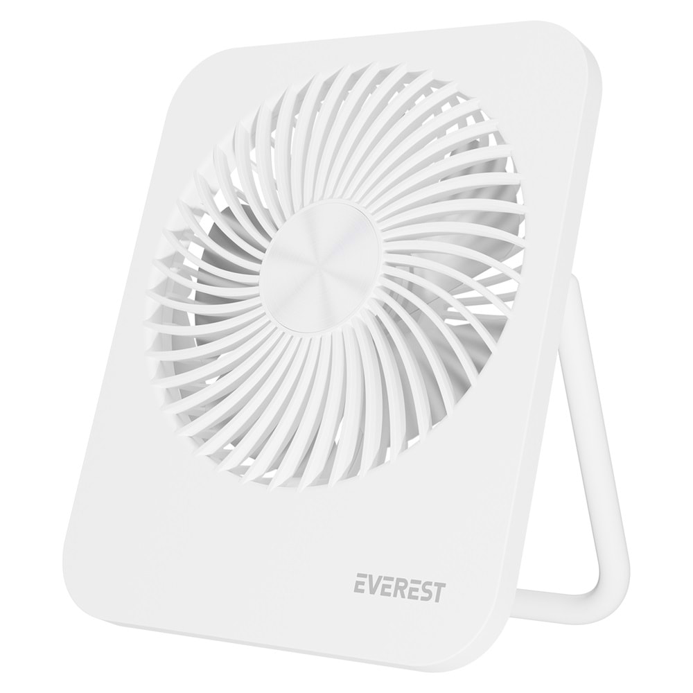 Everest Beyaz 2000mAh 4 Kademeli 4000RPM Hız Metal Ayak Masaüstü Usb Fan