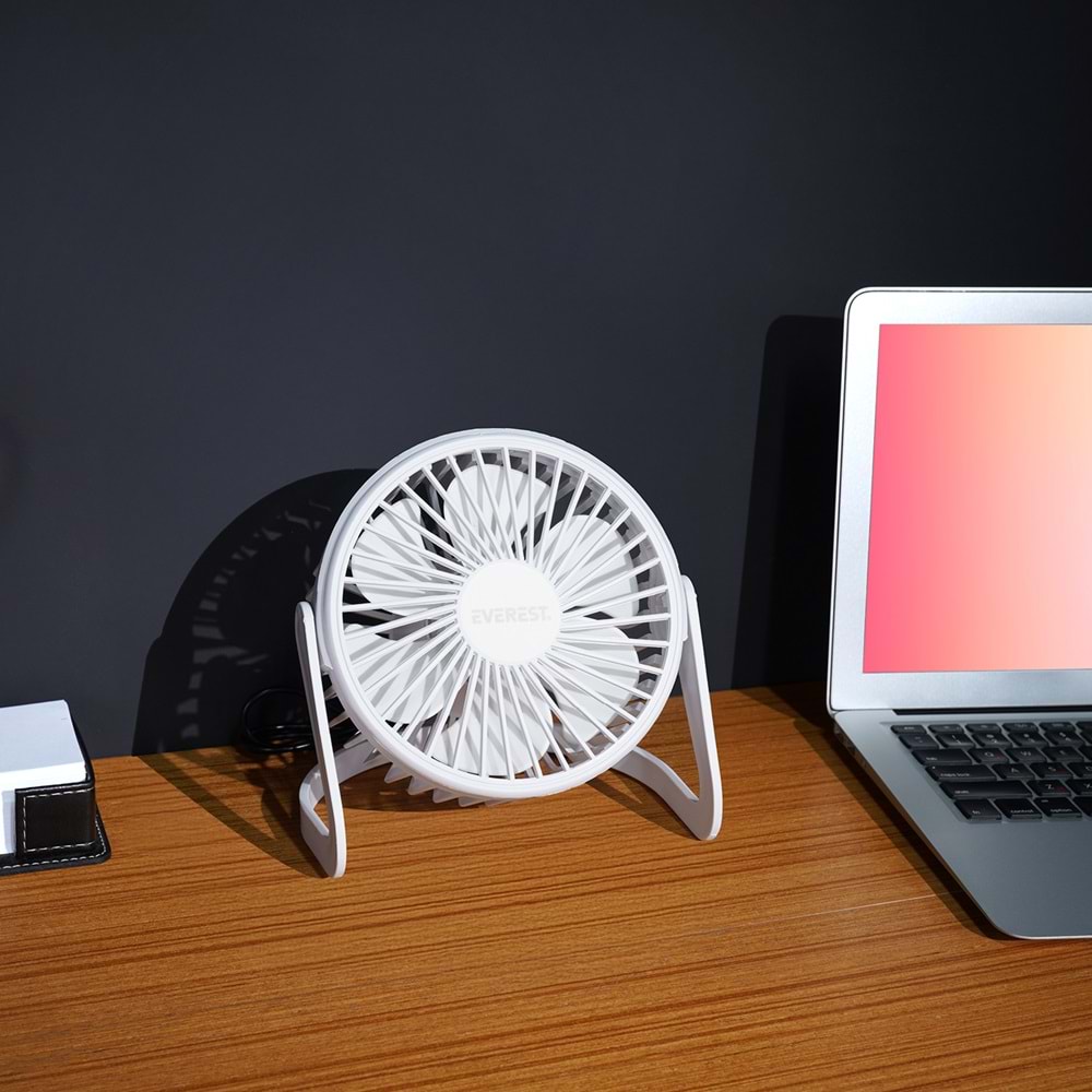 Everest Masaüstü Beyaz Usb Fan (145mmx141mmx105 mm)