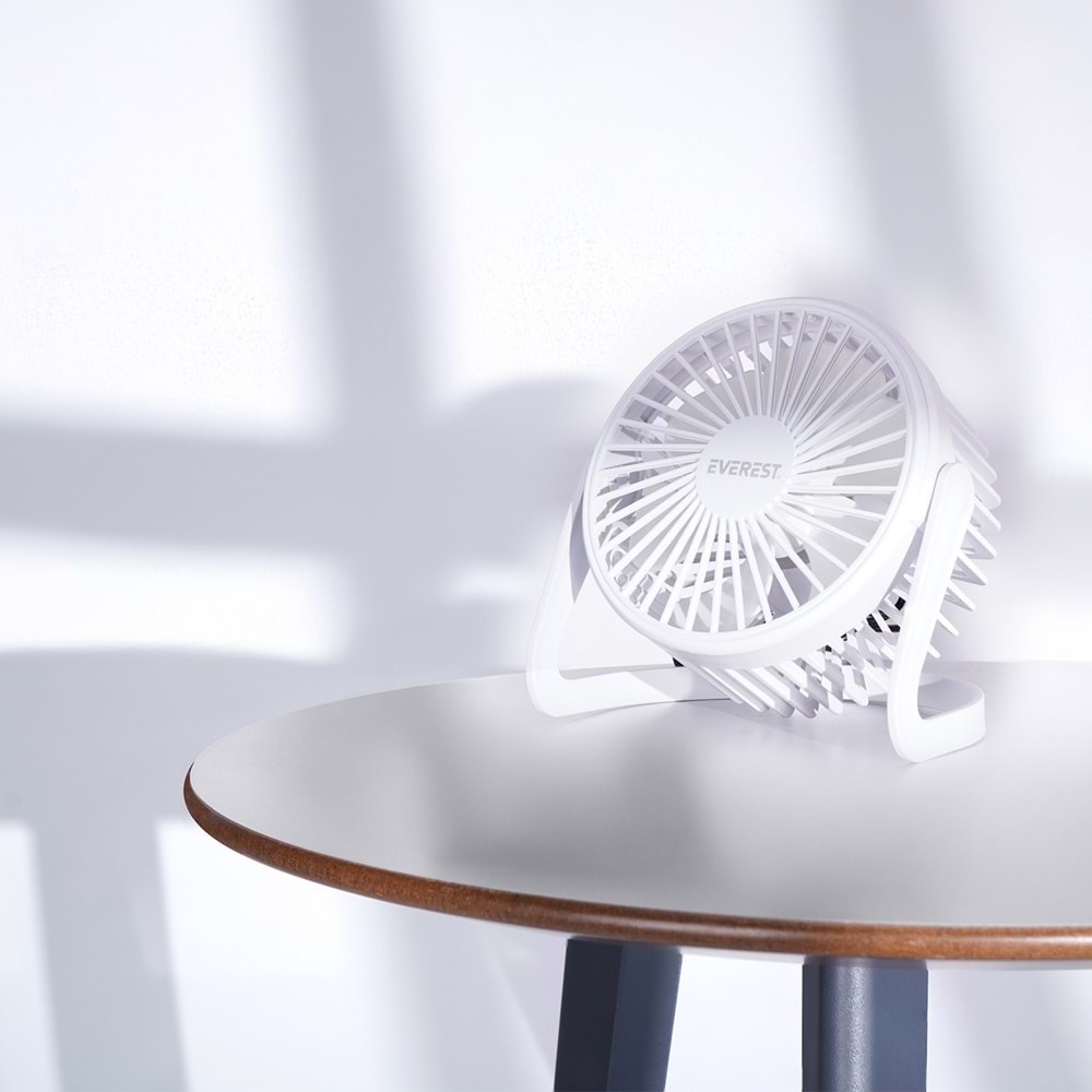 Everest Masaüstü Beyaz Usb Fan (145mmx141mmx105 mm)