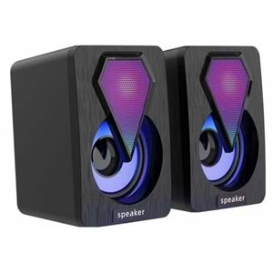 Torima Işıklı Bilgisayar Hoparlörü 1+1 Ses Sistemi 3.5mm Jack Girişli Multimedia Usb Speaker