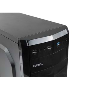 Everest 250W Siyah Metal Panel ATX Mid-T Usb 3.0 PC Kasası