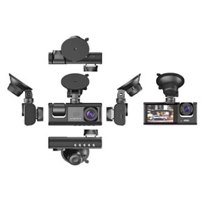 TA-01 Siyah 1080p Araç içi 3 Kameralı Lcd Ekranlı Gece Görüşlü Araç Kamerası