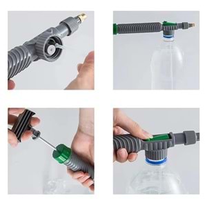 Ayarlanabilir Basınçlı Su Köpük Püskürtme Başlığı (Tüm Pet Şişelere Uyumlu)