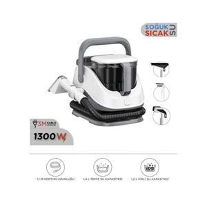 Torima Gri Buharlı Temizleyici Halı ve Koltuk Yıkama Cam Zemin Mutfak Temizleme Buhar Makinesi