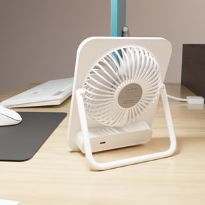 Everest Beyaz 2000mAh 4 Kademeli 4000RPM Hız Metal Ayak Masaüstü Usb Fan