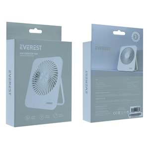 Everest Beyaz 2000mAh 4 Kademeli 4000RPM Hız Metal Ayak Masaüstü Usb Fan