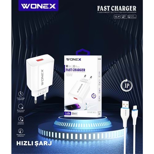 Wonex 18w 3.0A İphone Hızlı Usb Şarj Aleti