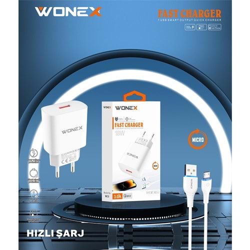 Wonex 18w 3.0A Micro Hızlı Usb Şarj Aleti