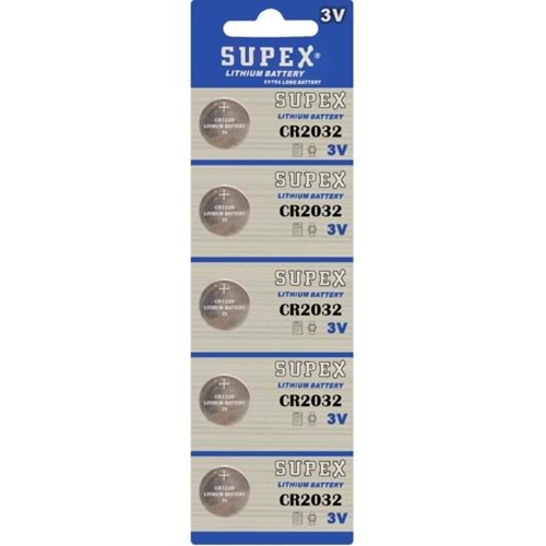 Supex CR2032 3V Lityum 5'li Pil