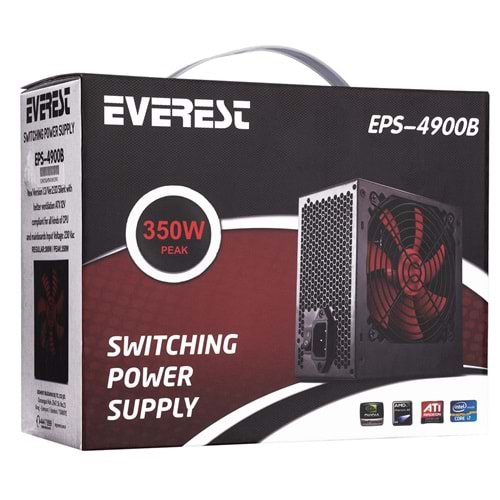 Everest 350W 2*IDE 4* SATA 4+4P CPU 12cm Fan ATX Power Supply