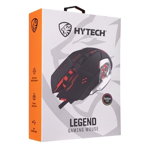 Hytech 3600DPı 6 Button RGb Legend Siyah Gaming Oyuncu Mouse (1,5mt Örgülü Kablo)