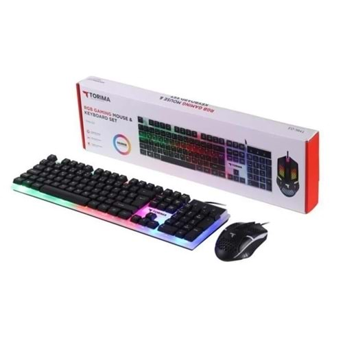 Torima Gaming Rgb Işıklı Kablolu Q Klavye Ve Mouse Seti Siyah