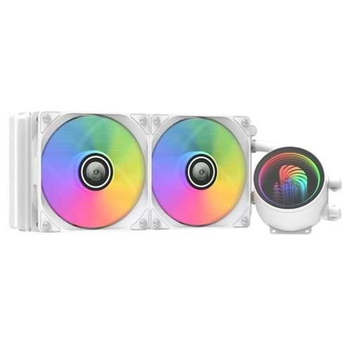 Novalink Ice Demon-240 RGB 2 Fan Rainbow İntel & Amd Uyumlu Fanlı Sıvı Soğutma Sistemli Beyaz Cpu İşlemci Fanı