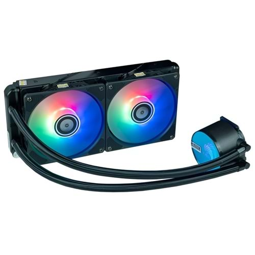 Novalink Ice Demon-240 RGB 2 Fan Rainbow İntel & Amd Uyumlu Fanlı Sıvı Soğutma Sistemli Siyah Cpu İşlemci Fanı