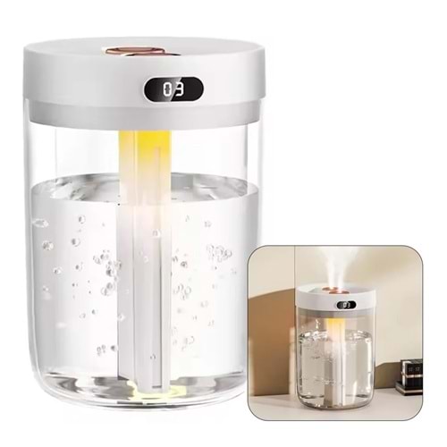 1,5 LT. Dijital Göstergeli Çift Püskürtme Portlu Hava Nemlendirici (Humidifier)