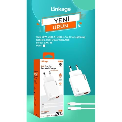 Linkage 20w Pd+Usb Hızlı Fast Lightning iphone Şarj Cihazı