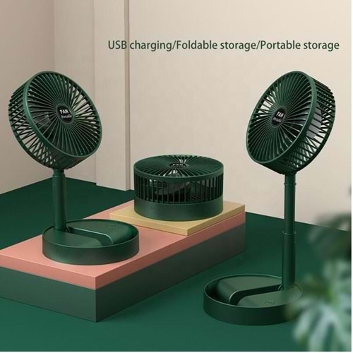 F-06 Taşınabilir Şarjlı Fan 3 Kademeli Vantilatör Klima Soğutucu Fan Siyah