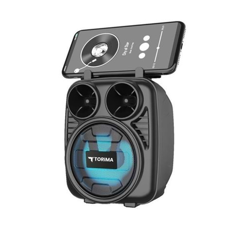 D32 Siyah Kablosuz Taşınabilir Telefon Tutacaklı Şarj Edilebilir Bluetooth Hoparlör Usb-Tf Speaker