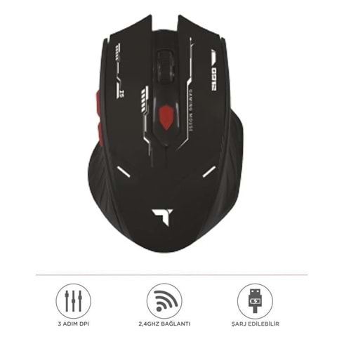 TM-20 Çift Modlu Bluetooth 3200Dpi Şarjlı Kablosuz Oyuncu Mouse
